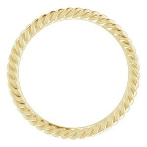 Kazi Luxury Sterling Silver 1.3 mm Skinny Rope Band Size 5.5